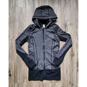 Lululemon Jacket Daily Practice Women's Size 6 Pique Black White Yoga Full Zip